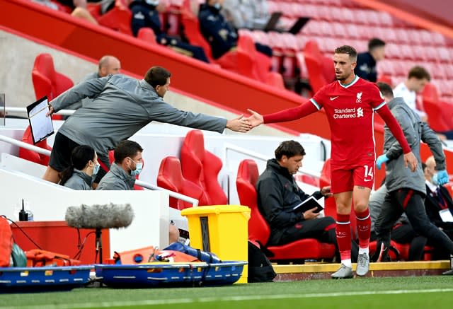 Jordan Henderson's injury is not believed to be serious