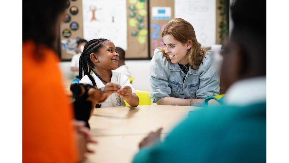 Princess Beatrice pays surprise visit to West Thornton Primary School in Croydon to join in with story time