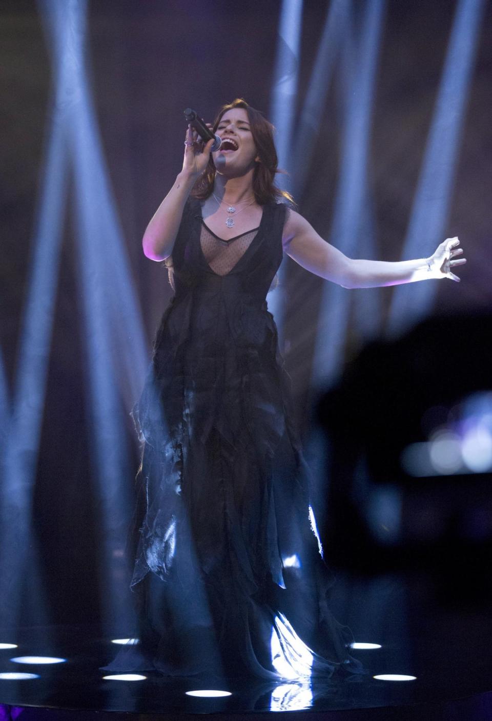 Lucie Jones performing the UK's 2017 Eurovision entry 'Never Give Up on You' (PA )