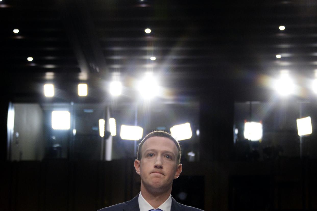 Facebook CEO Mark Zuckerberg testifies before a joint hearing of the US Senate Commerce, Science and Transportation Committee and Senate Judiciary Committee on Capitol Hill, April 10, 2018 in Washington, DC: JIM WATSON/AFP via Getty Images