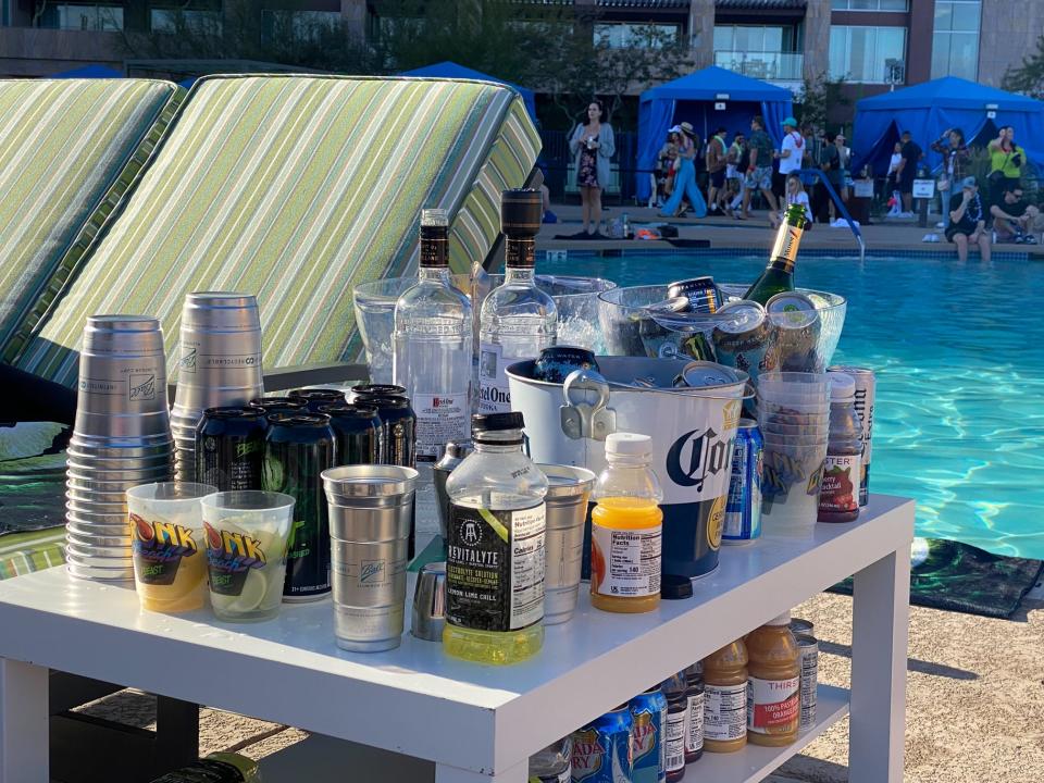 Some party spaces came fully stocked at Gronk Beach.