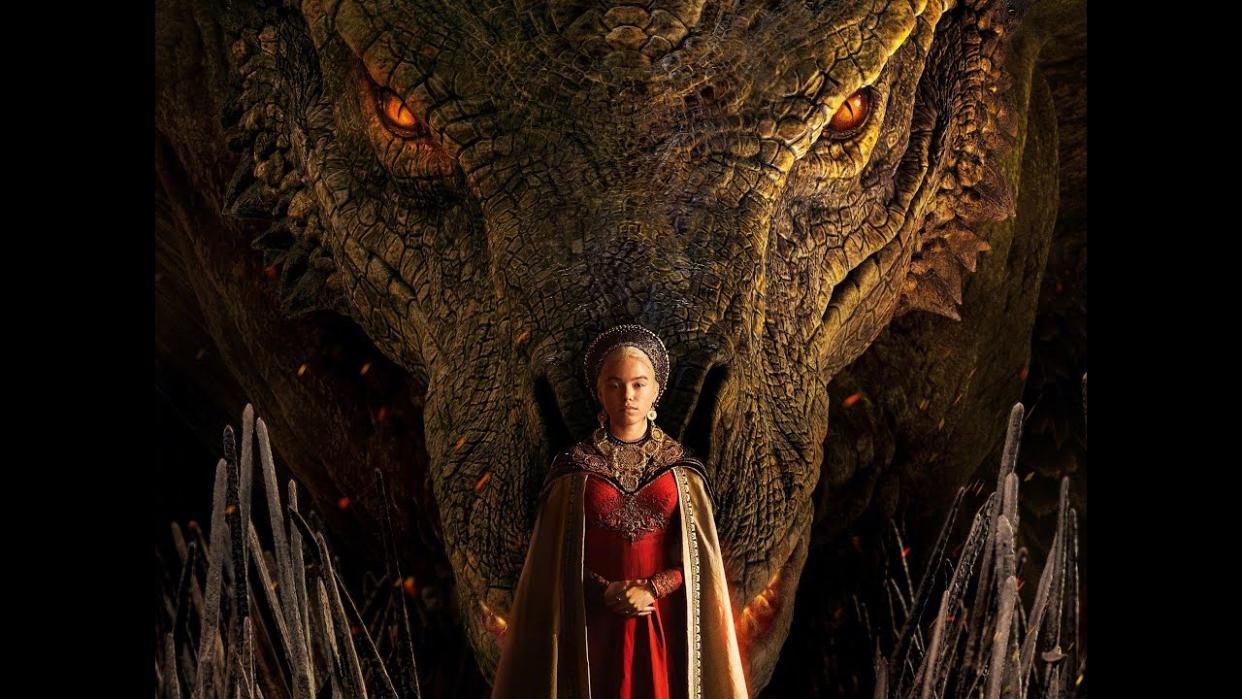  House of the Dragon's poster with Rhaenyra and Syrax. 