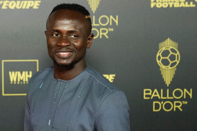 Bayern Munich forward Sadio Mane at the Ballon d’Or ceremony in Paris