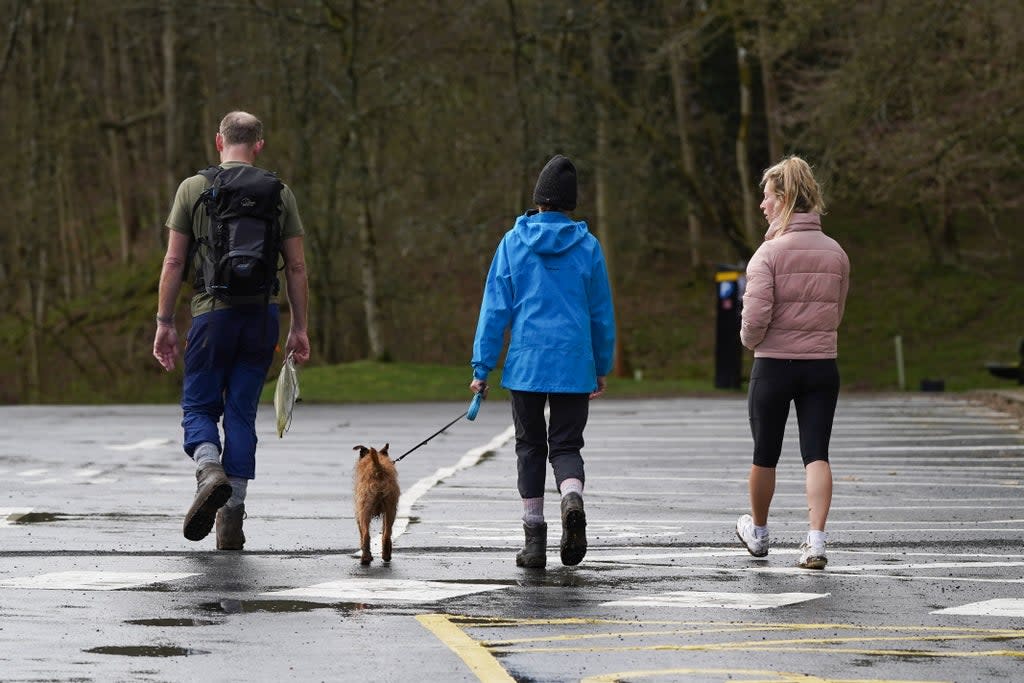 Representative: A local family walk their dog in Yorkshiireon 28 March 2020 (Getty Images)