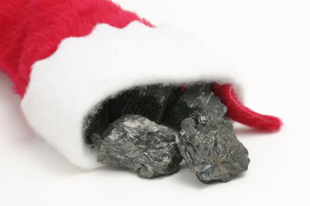 Coal in Christmas Stocking