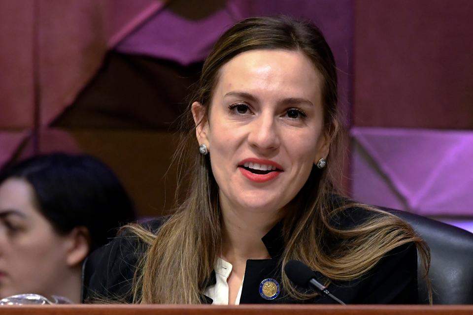 FILE —  Biaggi is a candidate for U.S. Congress in New York's District 17. (AP Photo/Hans Pennink, File) ORG XMIT: NYRD918