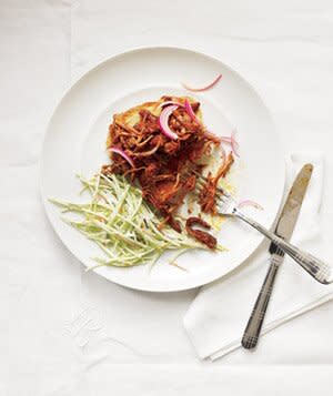 Slow-Cooker Open-Face Pulled-Pork Sandwiches With Tangy Broccoli Slaw