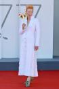 <p><strong>3 September</strong> Tilda Swinton made a statement in a white lace Chanel Couture coat-dress and printed shoes for the premiere of The Human Voice. She also carried a face mask designed by <a href="https://www.harpersbazaar.com/uk/fashion/fashion-news/a33910385/tilda-swinton-face-mask-venice/" rel="nofollow noopener" target="_blank" data-ylk="slk:James Merry, which you can read more about here;elm:context_link;itc:0;sec:content-canvas" class="link ">James Merry, which you can read more about here</a>.</p>