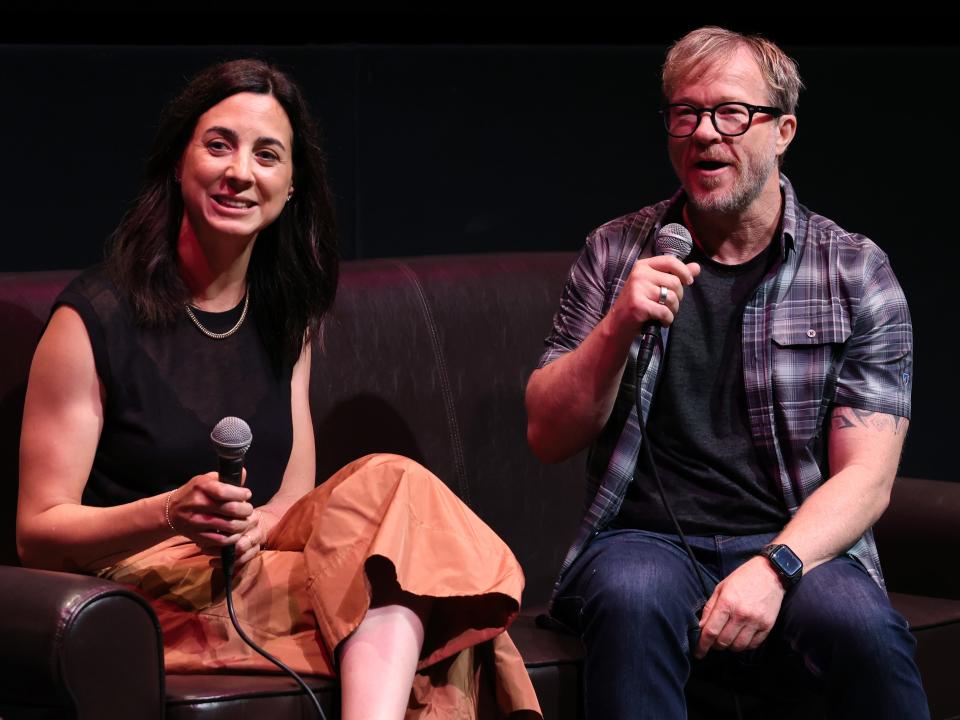 "Orphan Black: Echoes" showrunner Anna Fishko and "Orphan Black" co-creator John Fawcett.