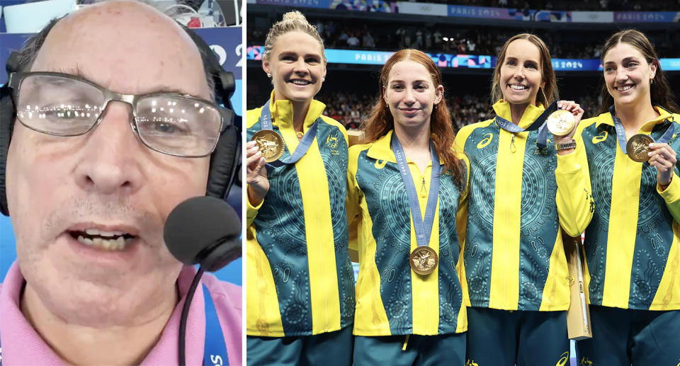 Bob Ballard, pictured here alongside Australian women's relay team at the Paris Olympics.