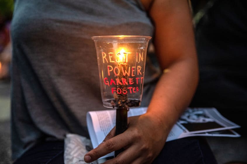 Memorial in Austin, Texas, for Garrett Foster