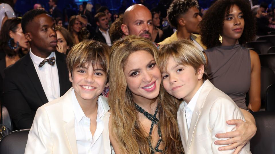 seville, spain november 16 shakira and her two sons, milan and sasha attend the 24th annual latin grammy awards on november 16, 2023 in seville, spain photo by rodrigo varelagetty images for latin recording academy