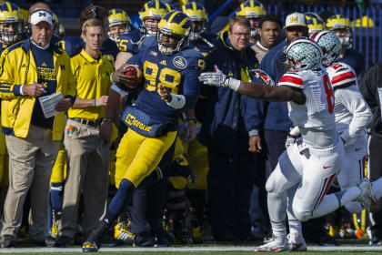 Michigan QB Devin Gardner (98) finished with 451 passing yards and five total TDs. (USA Today)