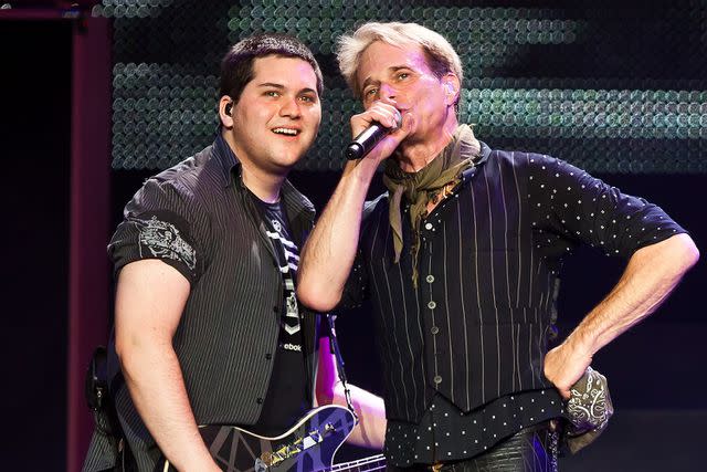 <p>Chelsea Lauren/WireImage</p> Wolfgang Van Halen and David Lee Roth in Los Angeles in June 2012