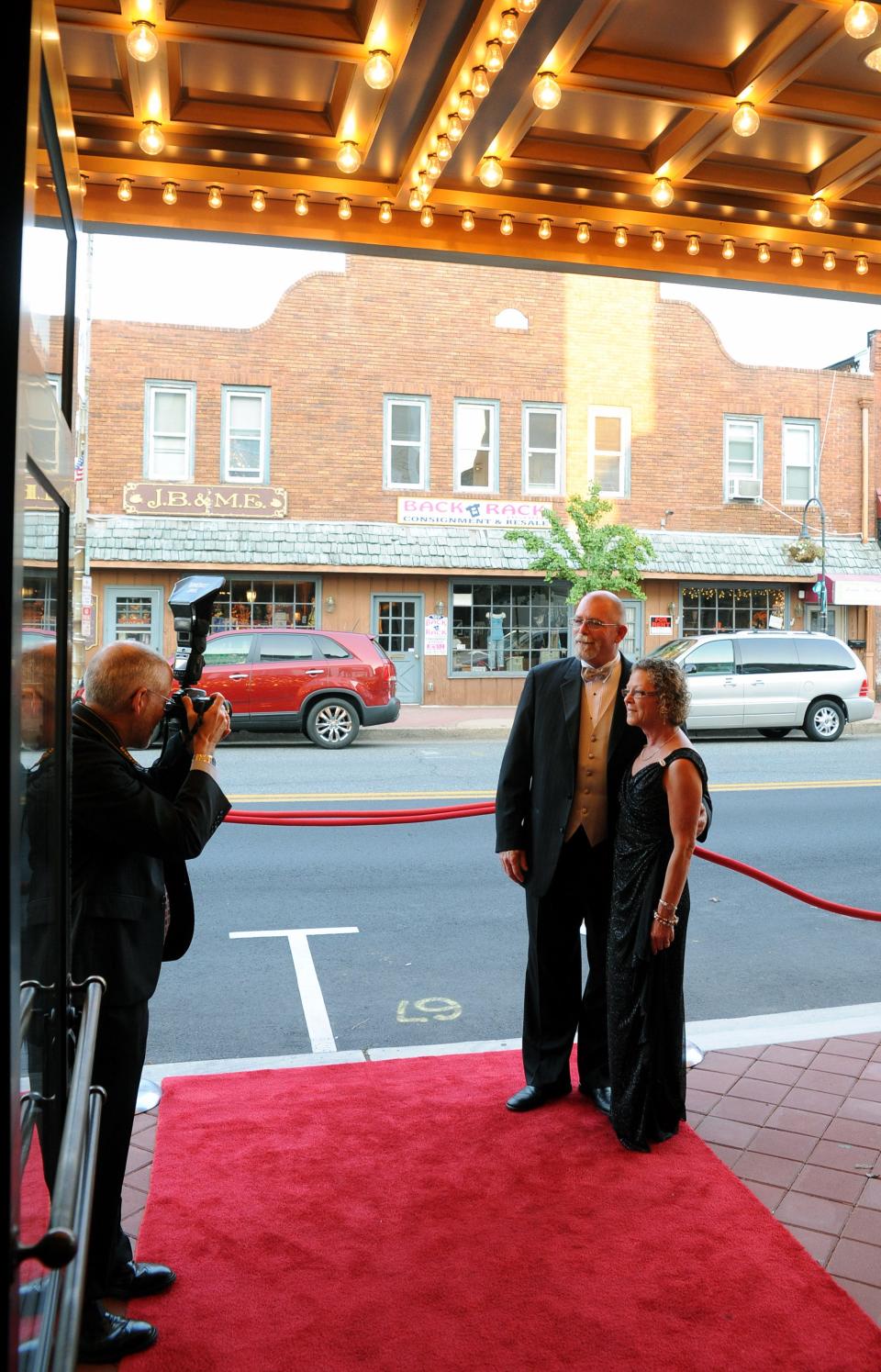 
Former Millville Mayor Tim Shannon and wife Leslie are photographed as they arrive on the red carpet for the Levoy Theatre Grand Opening Gala Event held in this 2012 file photo.
