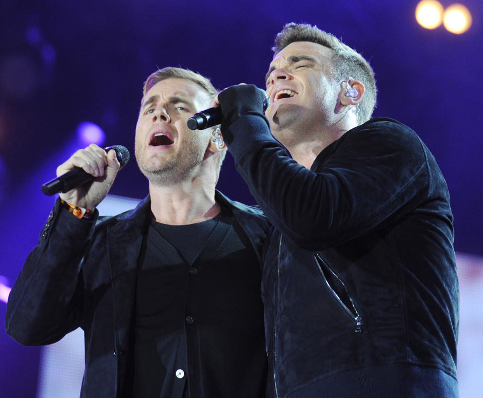 Robbie Williams and Gary Barlow Heroes Concert held at Twickenham Stadium. London, England - 12.09.10