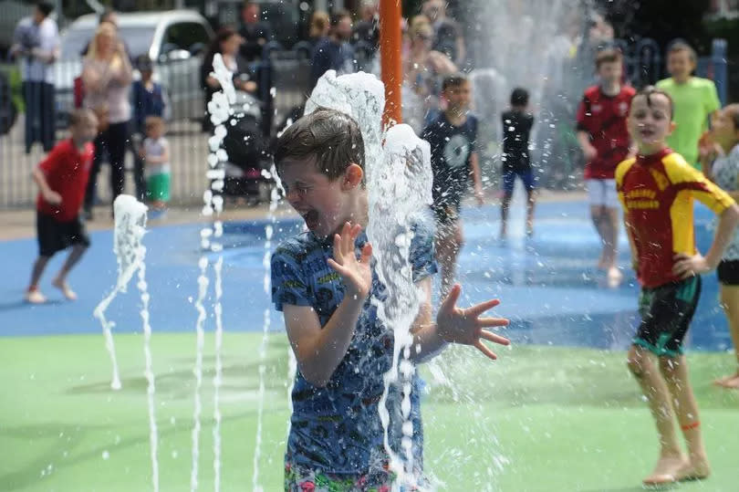 Youngsters enjoy Victoria Park Splashpad