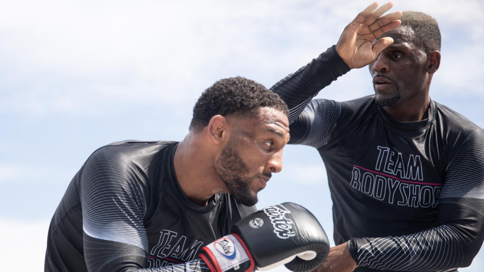 (L-R) AJ and Antonio McKee will make history as the second father-son duo to fight on the same MMA card Saturday at Bellator 228 in Inglewood, California. (Photo courtesy Bellator)