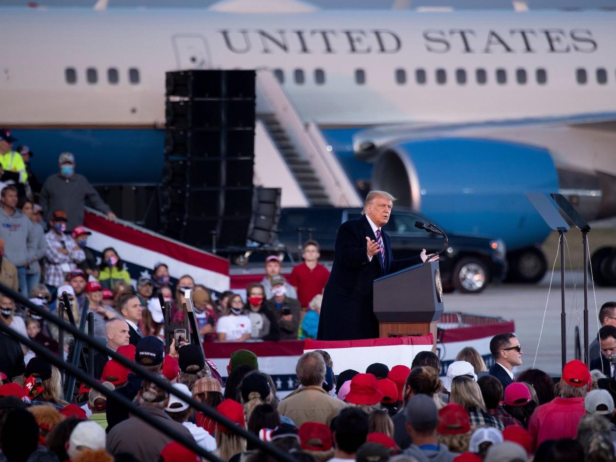 trump campaign rally minnesota rbg death