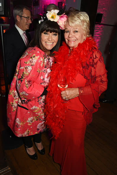 Dawn French and Judith Chalmers just couldn’t stop smiling. 