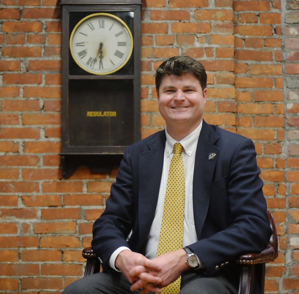 Cal Pifer, in his second-floor office in Erie, said the clock "was the first luxury good bought by my great-grandfather, Samuel Giggliotti," when he opened a shoe shop not far from the Erie Cemetery and West 26th Street.
