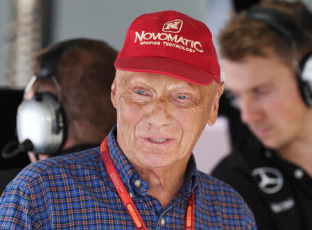 FILE PHOTO: Germany Formula One - F1 - German Grand Prix 2016 - Hockenheimring, Germany - 30/7/16 - Niki Lauda during the qualifying. REUTERS/Uli Deck/Pool/File Photo