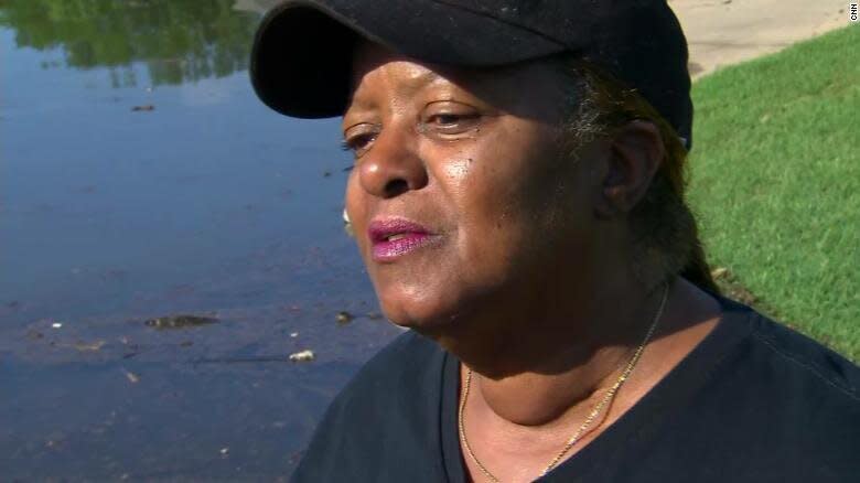 Shelia Clayton, a Hurricane Katrina survivor, is flooded out of new home in Arkansas. (Credit: CNN)