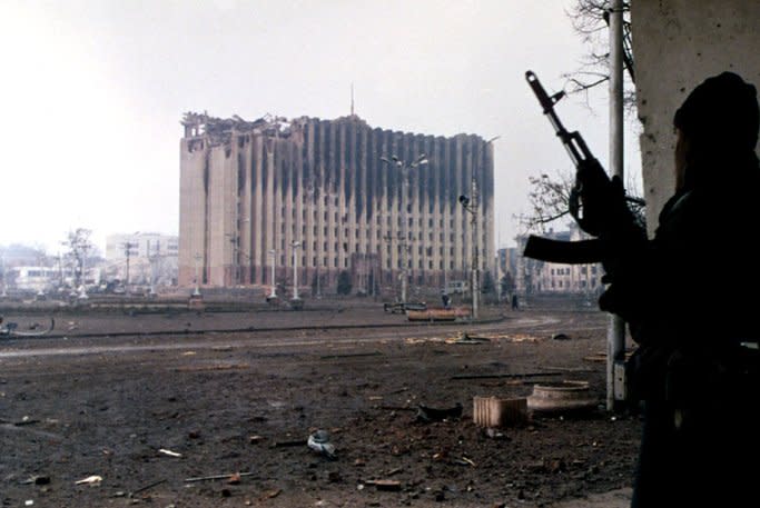 On January 19, 1995, Russian forces captured the presidential palace in the rebel republic of Chechnya. File Photo by Mikhail Evstafiev/Wikimedia