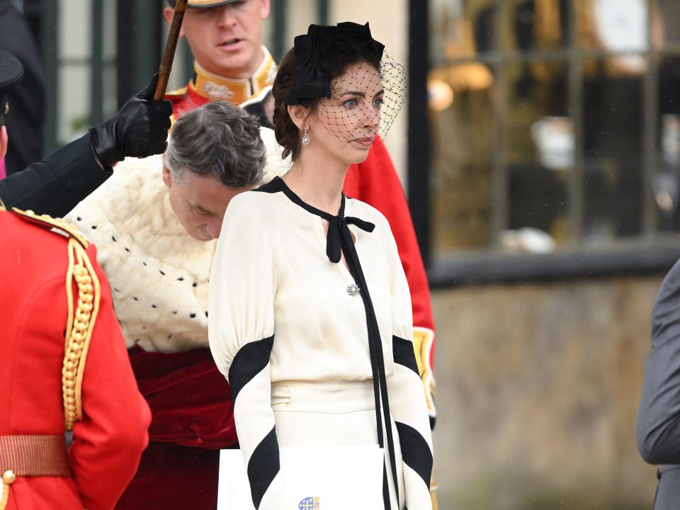 Rose Hanbury, Marchioness of Cholmondeley departs Westminster Abbey after the Coronation of King Charles III and Queen Camilla