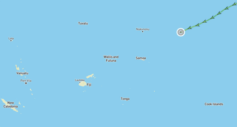 Marine tracking data shows the Amadea superyacht headed towards Nadi, Fiji. Source: Marine Traffic