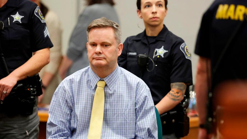 PHOTO: Chad Daybell sits at the defense table after the jury's verdict in his murder trial was read at the Ada County Courthouse in Boise, Idaho, on May 30, 2024.  (Kyle Green/AP)