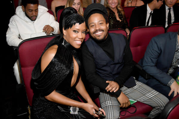 LOS ANGELES, CALIFORNIA – NOVEMBER 24: (L-R) Regina King and Ian Alexander Jr. attend the 2019 American Music Awards at Microsoft Theater on November 24, 2019 in Los Angeles, California. (Photo by Kevin Mazur/AMA2019/Getty Images for dcp)