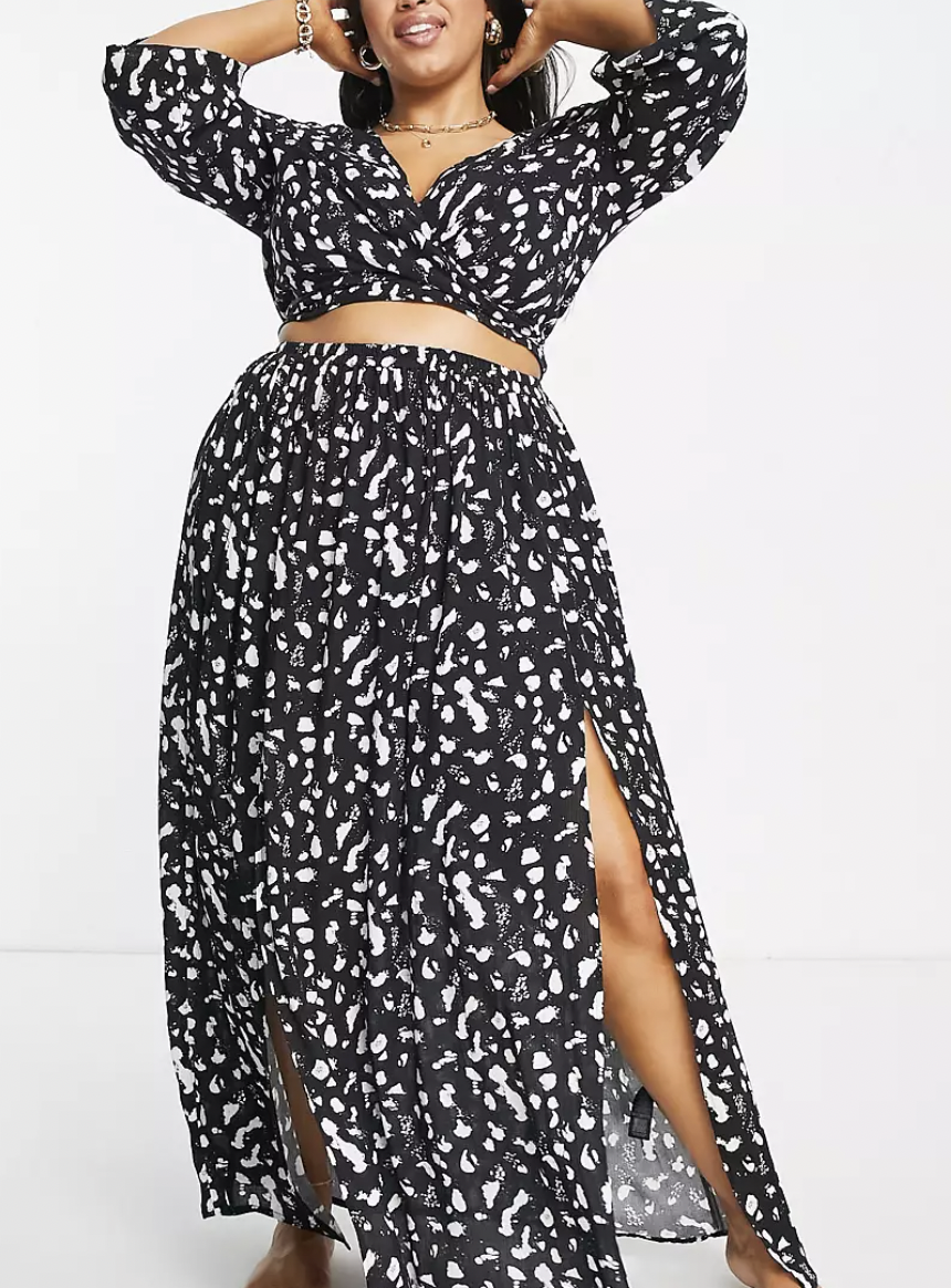 ASOS Design Beach Crinkle Maxi Skirt