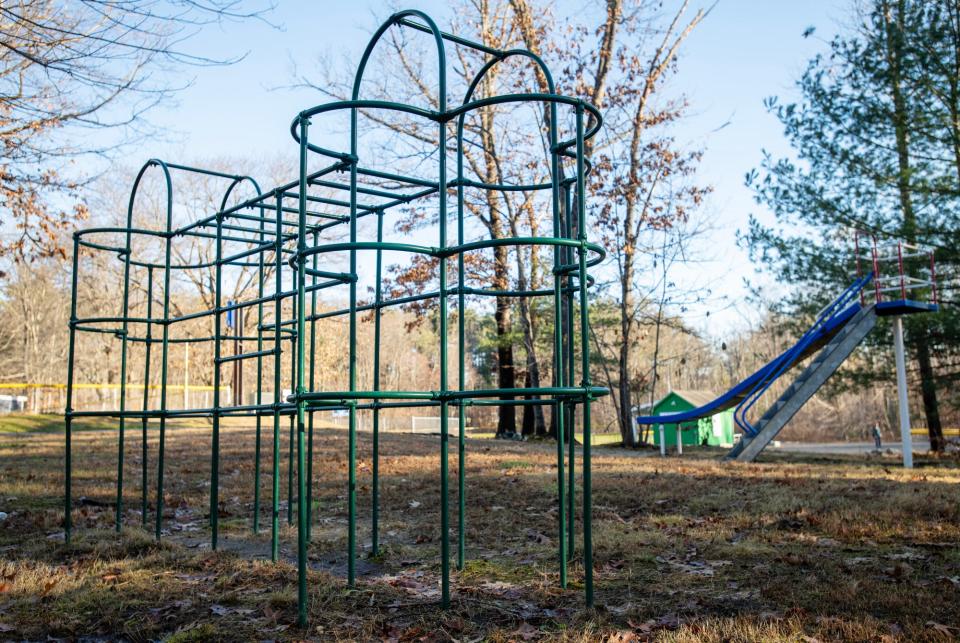 State funding will pay to replace a metal slide and other outdated playground equipment in Marshall Park in Lunenburg.