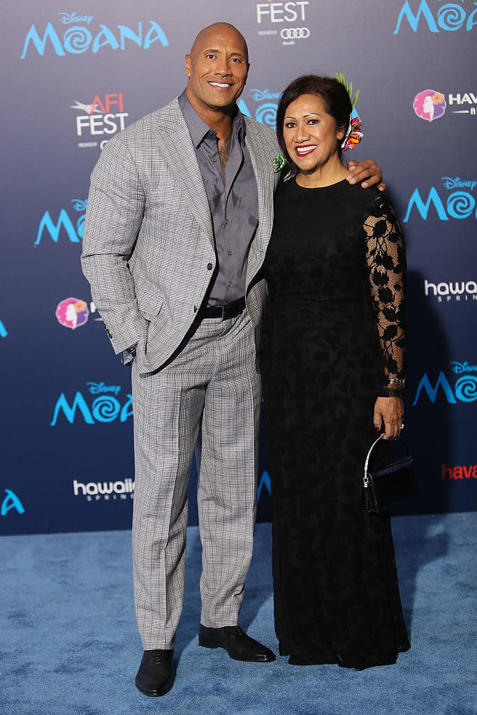dwayne with his mom at an event