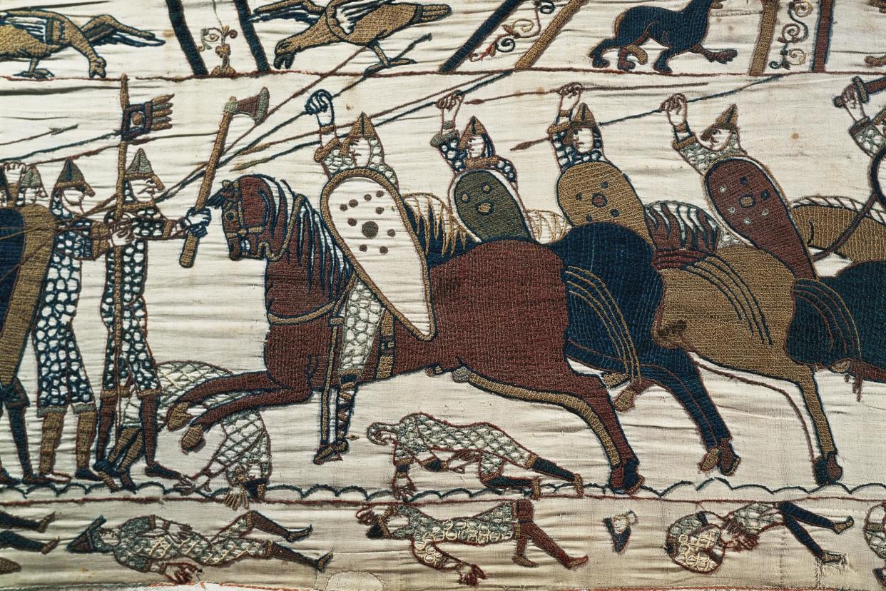 En march: The Bayeux Tapestry comes to Britain (Photo by DeAgostini/Getty Images): De Agostini/Getty Images