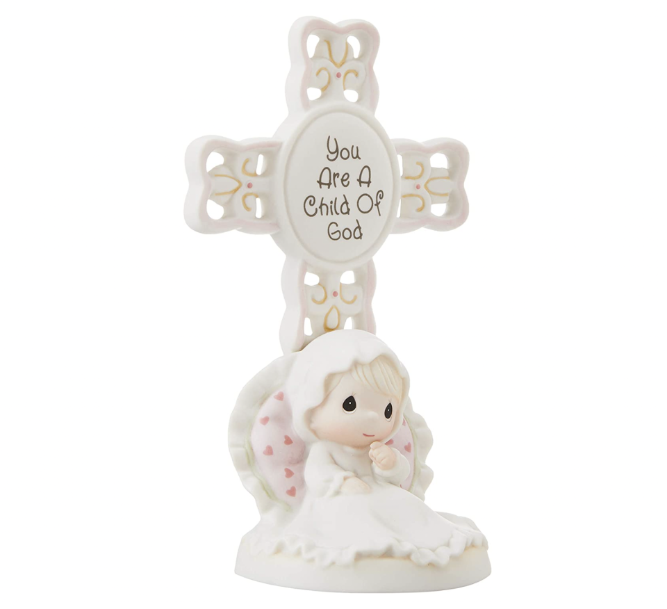 1) Precious Moments You Are A Child Of God, Bisque Porcelain Cross