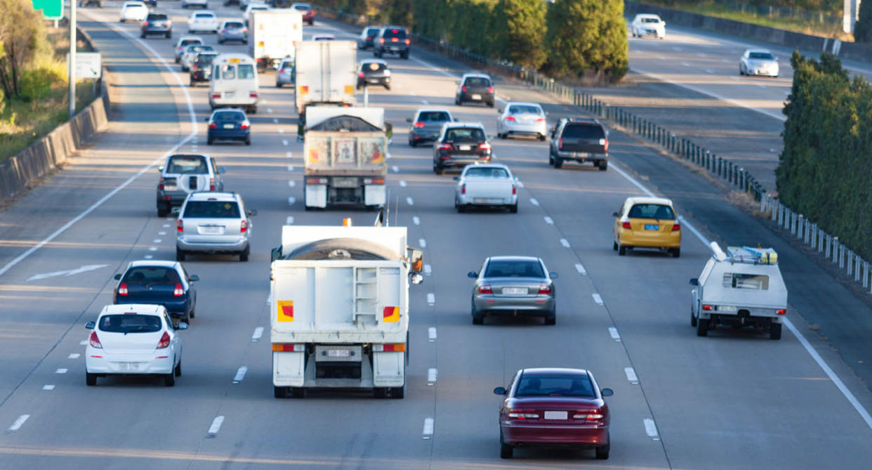 Cars on busy queensland highway