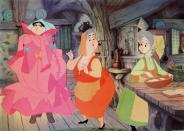 <p>The fairies of the Disney film — Flora, Fauna, and Merryweather — are Princess Aurora’s godmothers, who appear at her christening. They team up to protect Aurora once she became cursed by Maleficent. They weren’t able to reverse the curse, but they were able to guide the princess and protect her in the meantime. <i>(Source: Everett Collection)</i></p>