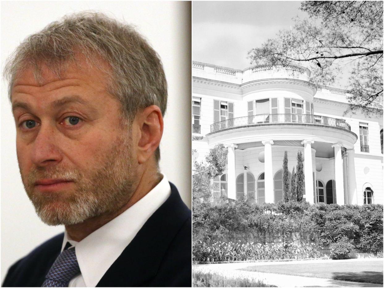 Roman Abramovich, next to his villa in France called Chateau De La Croe