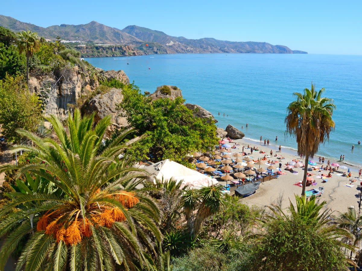 The coastline in Nerja, a famed resort in Spain’s Costa del Sol (Getty Images)