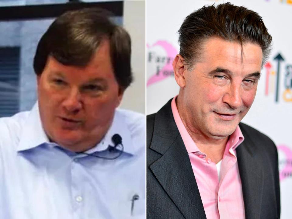 Rex Heuermann (left) and Billy Baldwin (right) were high school classmates (Getty/Bonjour Realty/YouTube)