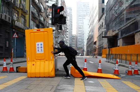 A demonstrator attends a protest in Hong Kong