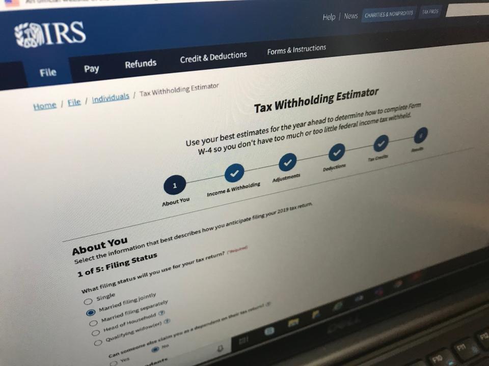 The Internal Revenue Service has rolled out a new online tool for making it easier to figure out whether you're on track for a tax refund -- or owing money -- for your 2019 tax return. The site helps you fill out a W-4 form accurately to reflect your expected tax bill.