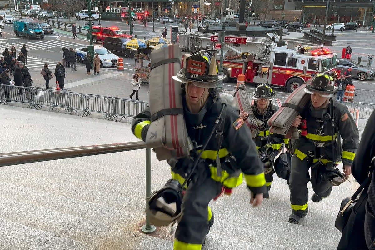 Firefighters responded to a call for a ‘suspicious odour’ after a small fire was started in New York courthouse  (Copyright 2023 The Associated Press. All rights reserved.)