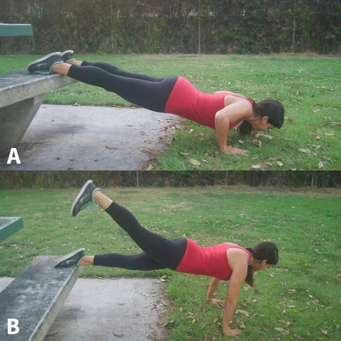 Decline Pushup with Hip Extension