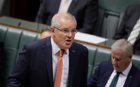 Scott Morrison said the allegations were "deeply disturbing and troubling"  - Credit: AP Photo/Rod McGuirk, File