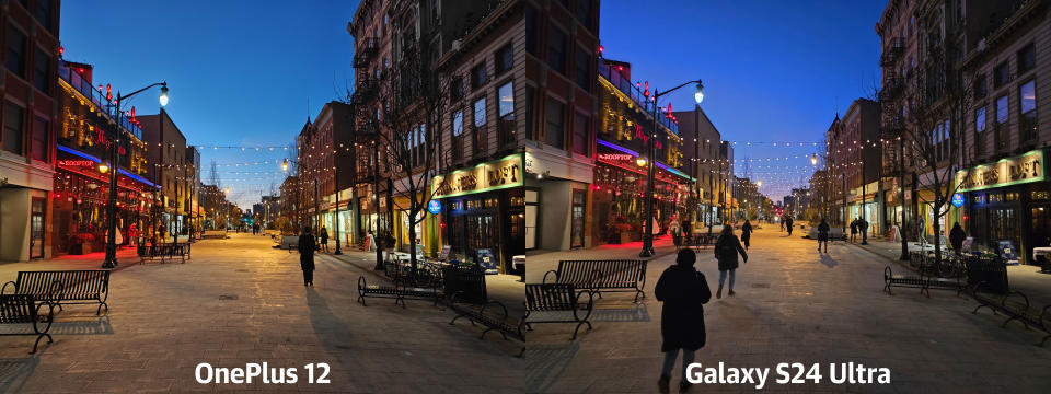 <p>A low light comparison with no night mode between the OP12 and the Galaxy S24 Ultra.</p>
