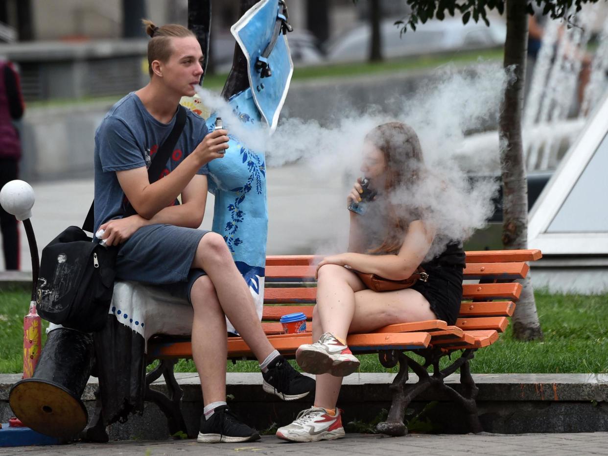 Young people who vape are more likely to be infected with coronavirus, according to a US study: AFP via Getty Images