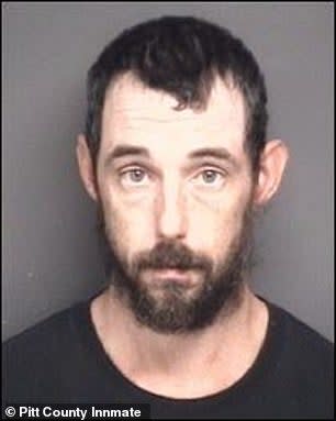 Douglas Matthew Gurkins is sentenced to more than two years in prison for threatening to shoot a Black family. (Pitt County Detention Centre)